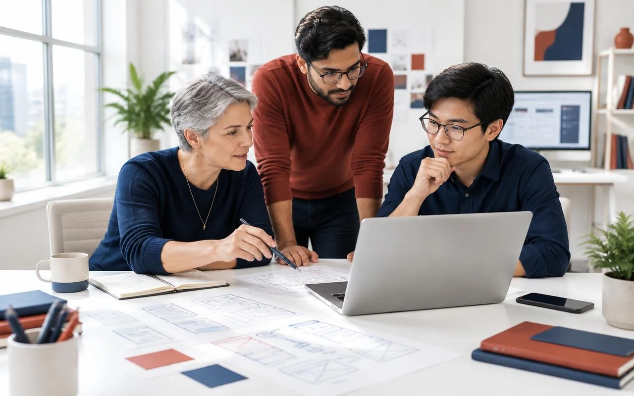 Software team planning a custom business application around operational needs